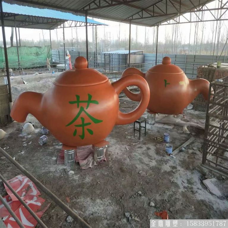 玻璃鋼天壺雕塑，茶壺雕塑，流水懸空天壺雕塑2