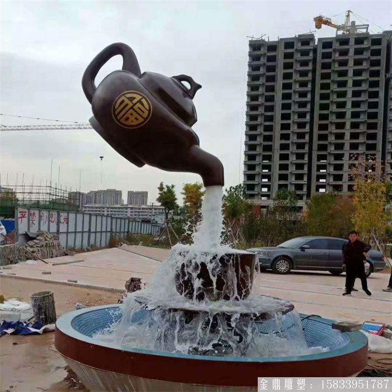 福壺流水噴泉天壺雕塑，懸空天壺雕塑